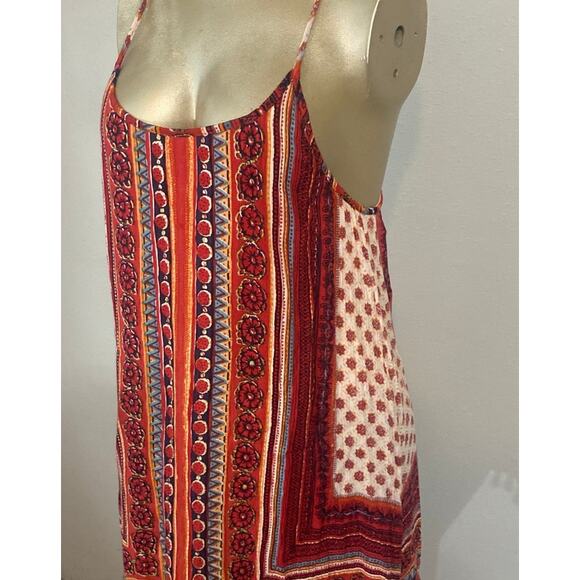 Angie Y2K T Back Mini Dress Fring Festival Boho Cover Up Tank Strappy Small - Picture 3 of 10
